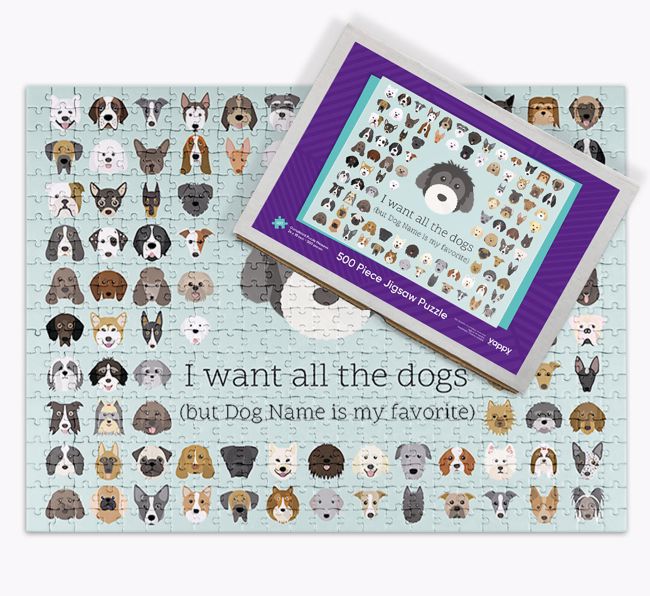 I Want All The Dogs: Personalized {breedFullName} Jigsaw